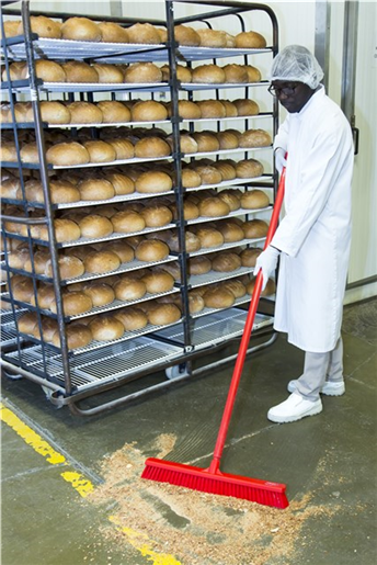 24" Small Particle Push Broom w/ 60" Handle