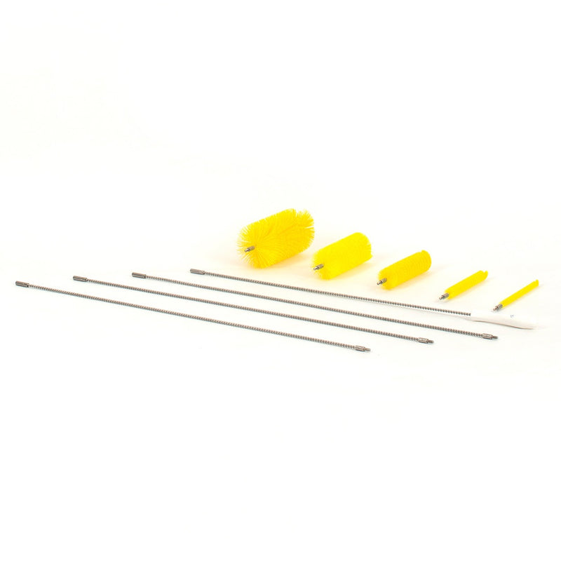 9-Piece Multi-Size Tube Brush Kit - 10ft Stainless Flex Hdl