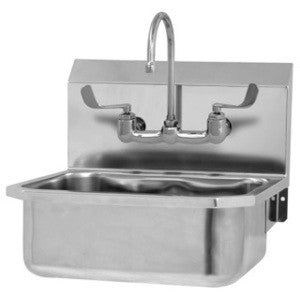 Small Wall-Mount Stainless Handle-Operated Gooseneck Faucet