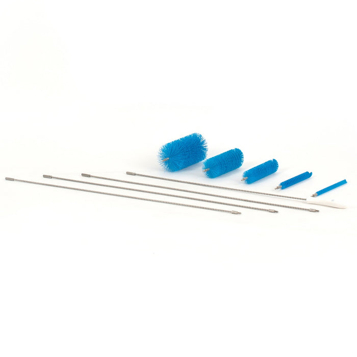 9-Piece Multi-Size Tube Brush Kit - 10ft Stainless Flex Hdl