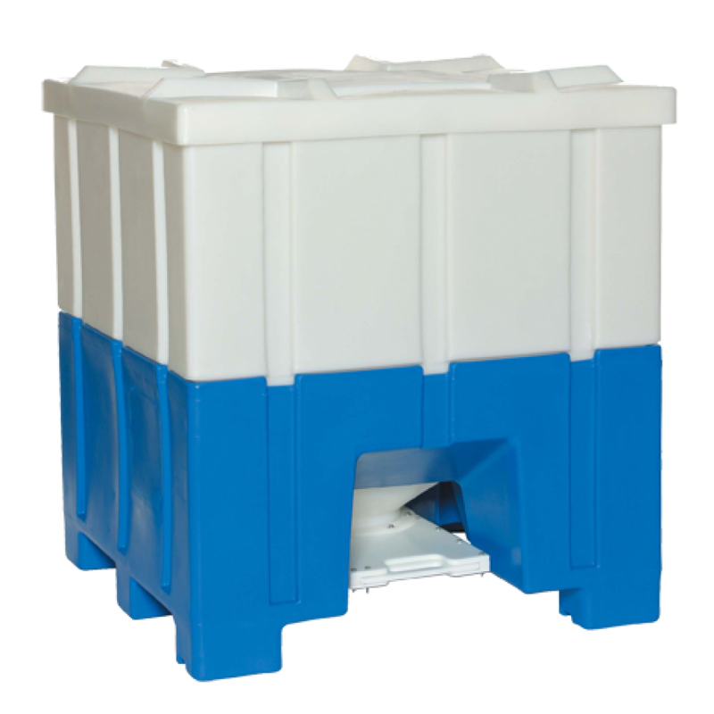 8090 - Bottom Discharge Plastic Hopper Bin