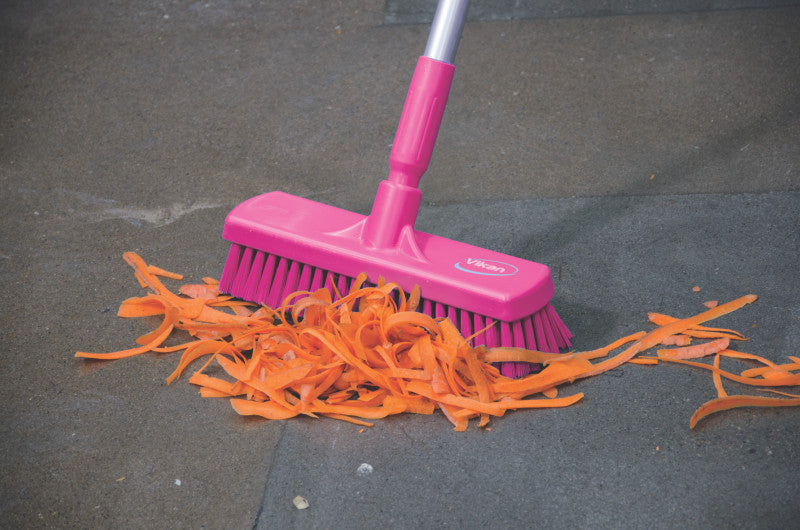 12" Floor Scrub Stiff w/ 60" Color-Coded Aluminum Handle